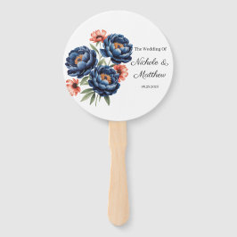 Elegant Blue and Burnt Orange Floral Wedding Handwaaier