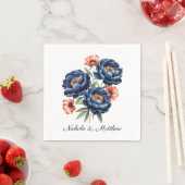 Elegant Blue and Burnt Orange Floral Wedding Servet (Insitu)