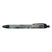 Elegant Blue and Gold Abstract Black Ink Pen (Bovenkant)