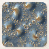 Elegant Blue and Gold Abstract Cardboard Coasters Kartonnen Onderzetters (Voorkant)