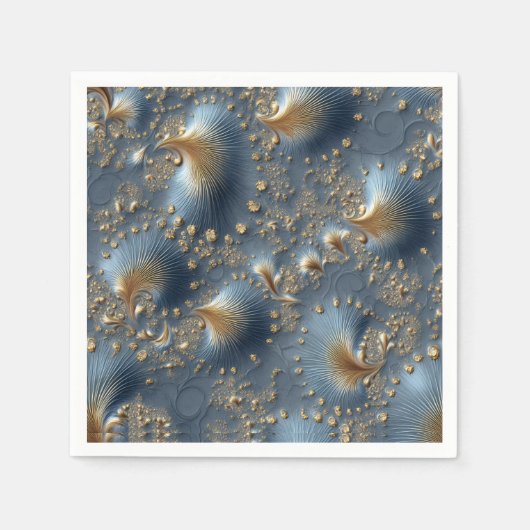 Elegant Blue and Gold Abstract Wedding Napkins Servet (Voorkant)