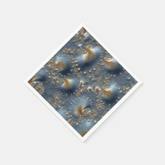 Elegant Blue and Gold Abstract Wedding Napkins Servet (Hoek)