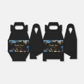 Elegant Blue and Gold Flowers Birthday Party Bedankdoosjes (Uitgevouwen)