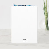 Elegant Blue and Gold Flowers Birthday Party Bedankkaart (Achterkant)