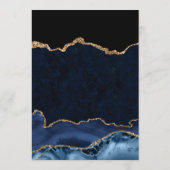 Elegant Blue and Gold Glitter Agate Wedding Menu (Achterkant)