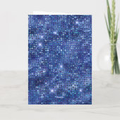 Elegant Blue and Gold Glitter Photo Name Birthday Kaart (Achterkant)