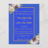 Elegant Blue and Gold Invitation Uitnodiging Briefkaart (Voorkant)