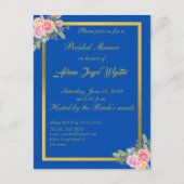 Elegant Blue and Gold Invitation Uitnodiging Briefkaart (Voorkant)