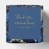 Elegant Blue and Gold Marble Wedding Favor Box Bedankdoosjes (Bovenkant)