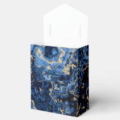 Elegant Blue and Gold Marble Wedding Favor Box Bedankdoosjes (Geopend)