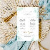 Elegant Blue and Green Waterverf Wedding Programme