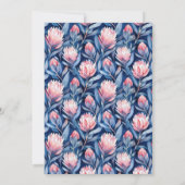 Elegant Blue and Pink Floral Kaart (Achterkant)
