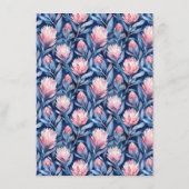 Elegant Blue and Pink Floral Pattern Informatiekaartje (Achterkant)
