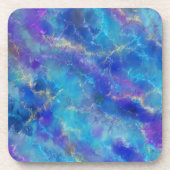 Elegant Blue And Purple Marble Pattern Bier Onderzetter (Voorkant)