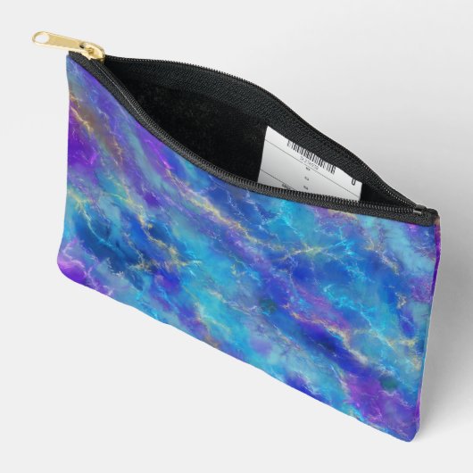Elegant Blue And Purple Marble Pattern Etui (Open)
