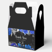 Elegant Blue and Silver Flowers Birthday Party Bedankdoosjes (Geopend)