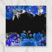 Elegant Blue and Silver Flowers Birthday Party Bedankjes Labels (Achterkant)