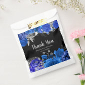 Elegant Blue and Silver Flowers Birthday Party Bedankzakje (Gezegeld)