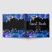 Elegant Blue and Silver Flowers Birthday Party Gastenboek (Volledig)