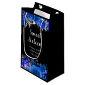 Elegant Blue and Silver Flowers Sweet Sixteen Klein Cadeauzakje (Voorkant Gekanteld)