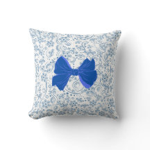 Elegant Blue and White Bow Pattern