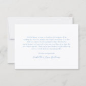 Elegant Blue and White Coastal Chic Wedding Bedankkaart (Achterkant)