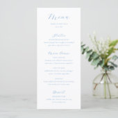 Elegant Blue and White Coastal Chic Wedding Menu (Staand voorkant)