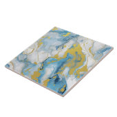Elegant Blue And White Gold Marble Pattern Tegeltje (Zijkant)