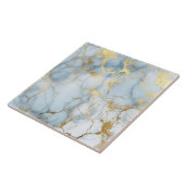 Elegant Blue And White Gold Marble Pattern Tegeltje (Zijkant)