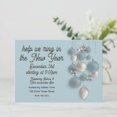 Elegant Blue and White Ornaments New Year's Eve Kaart (Staand voorkant)
