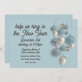 Elegant Blue and White Ornaments New Year's Eve Kaart (Voorkant / Achterkant)