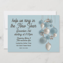 Elegant Blue and White Ornaments New Year's Eve