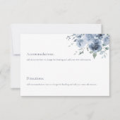 Elegant Blue and White Wedding Enclosure Kaart (Voorkant)