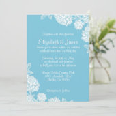 Elegant Blue and White Wedding Invitations Kaart (Staand voorkant)
