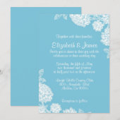 Elegant Blue and White Wedding Invitations Kaart (Voorkant / Achterkant)