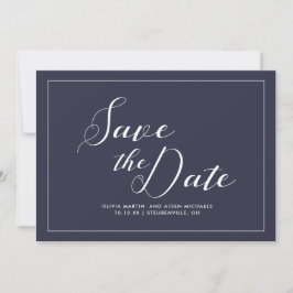 Elegant Blue and White Wedding Save The Date
