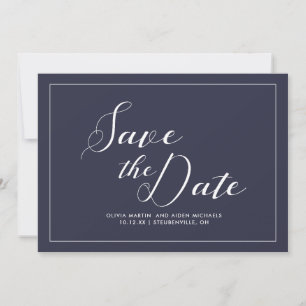 Elegant Blue and White Wedding Save The Date