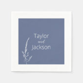 Elegant Blue and White Wedding Servet (Voorkant)