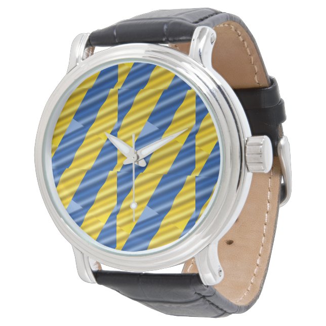 Elegant Blue and Yellow Peace Ukraine Inspirations Horloge (Gekanteld)