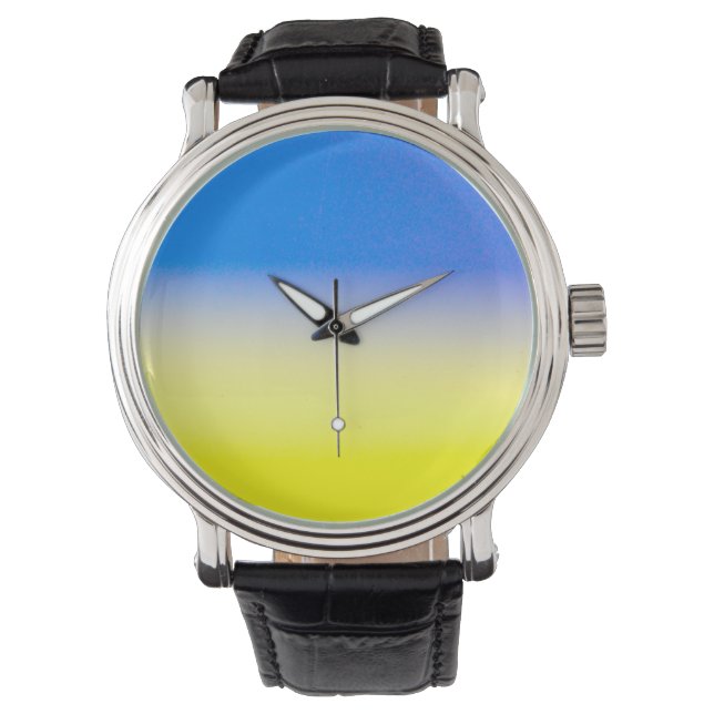Elegant Blue and Yellow Peace Ukraine Inspirations Horloge (Voorkant)