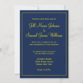 Elegant Blue and Yellow Wedding Kaart (Voorkant)