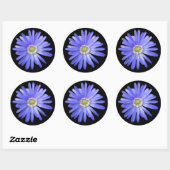 Elegant Blue Anemone Flower Ronde Sticker (Vel)