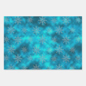 Elegant blue aqua-kerstversiering feestdagen inpakpapier vel (Voorkant 3)