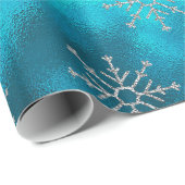 Elegant blue aqua met kerstversiering feestdagen W Cadeaupapier (Rol Hoek)