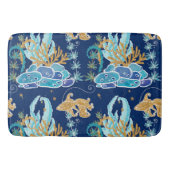 Elegant Blue Aqua Turquoise Gold Glitter Ocean Badmat (Voorkant)