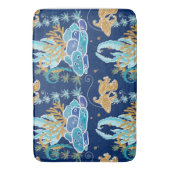 Elegant Blue Aqua Turquoise Gold Glitter Ocean Badmat (Voorkant Verticaal)