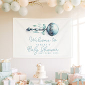 Elegant Blue Baby Rattle Boy Baby shower Welkom Spandoek