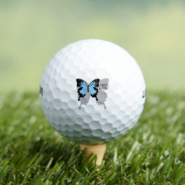 Elegant Blue Backed Butterfly Shadow Monogram Golfballen