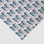 Elegant Blue Backed Butterfly Shadow Monogram Tissuepapier (Detail)
