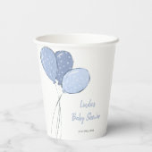 Elegant Blue Balloon Baby shower Papieren Bekers (Achterkant)